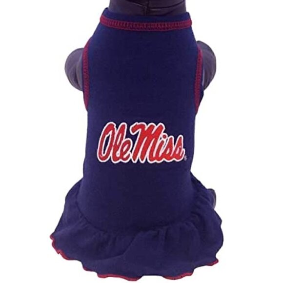 ALL Star Dogs NCAA Ole Miss Rebels Football Navy Blue/Red Dog Shirt/Dress SizeXL - Picture 1 of 8